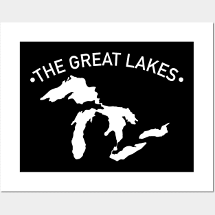 The Great Lakes USA White Posters and Art